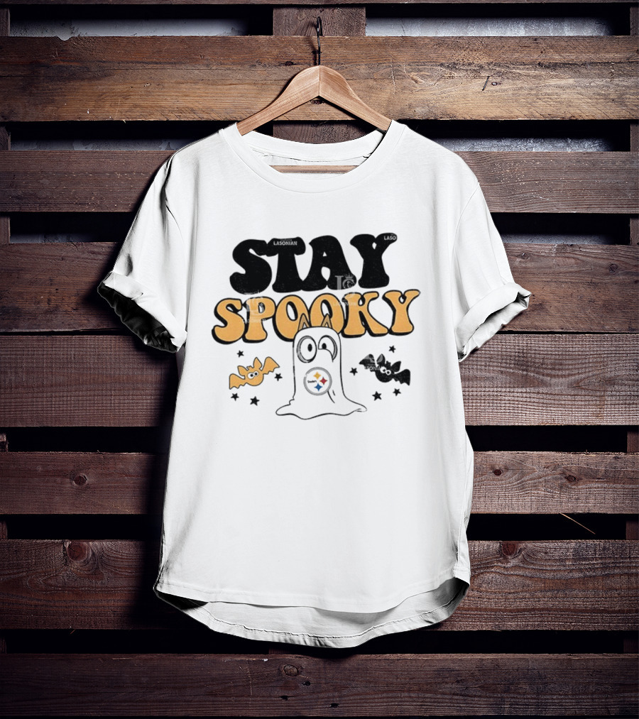 Pittsburgh Steelers Bluey Halloween Stay Spooky Ghost And Bats T-Shirt