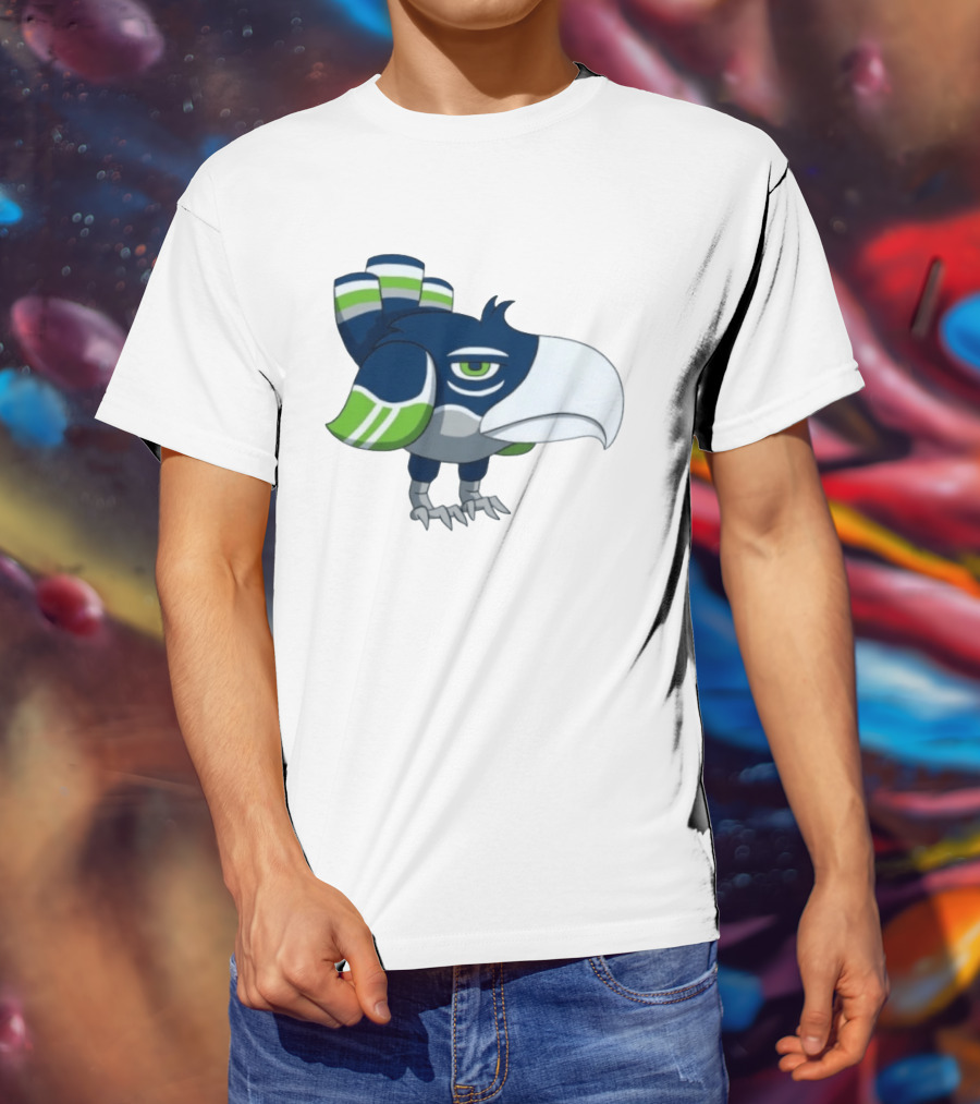 Seattle Seahawks Pokemon Crossover Bird Fan T-Shirt