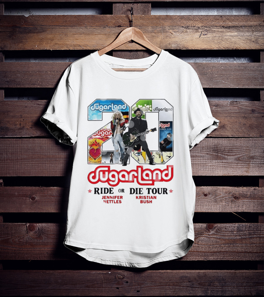 Sugarland Ride Or Die Tour 20 Featuring Jennifer Nettles Kristian Bush T-Shirt