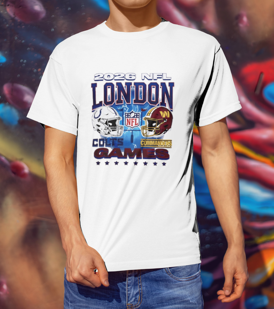 2026 NFL London Colts Commanders Games Helmets T-Shirt