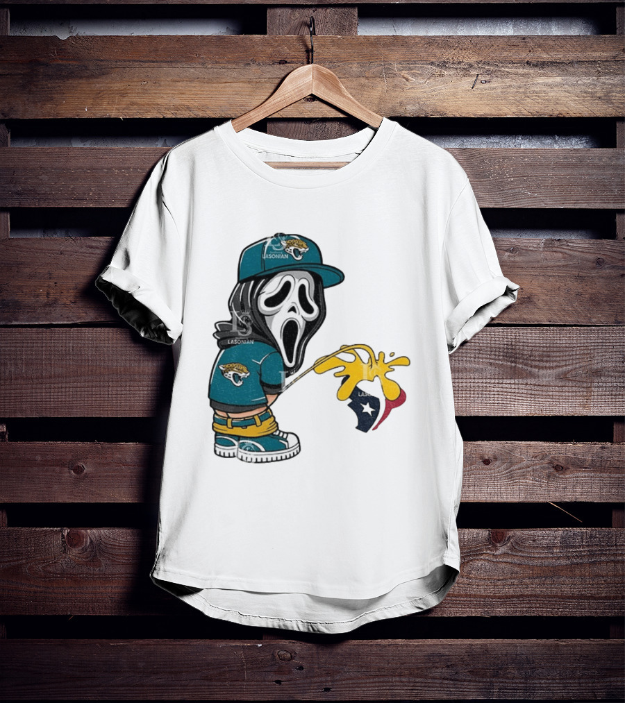 Jacksonville Jaguars Ghostface Pissing On Houston Texans T-Shirt