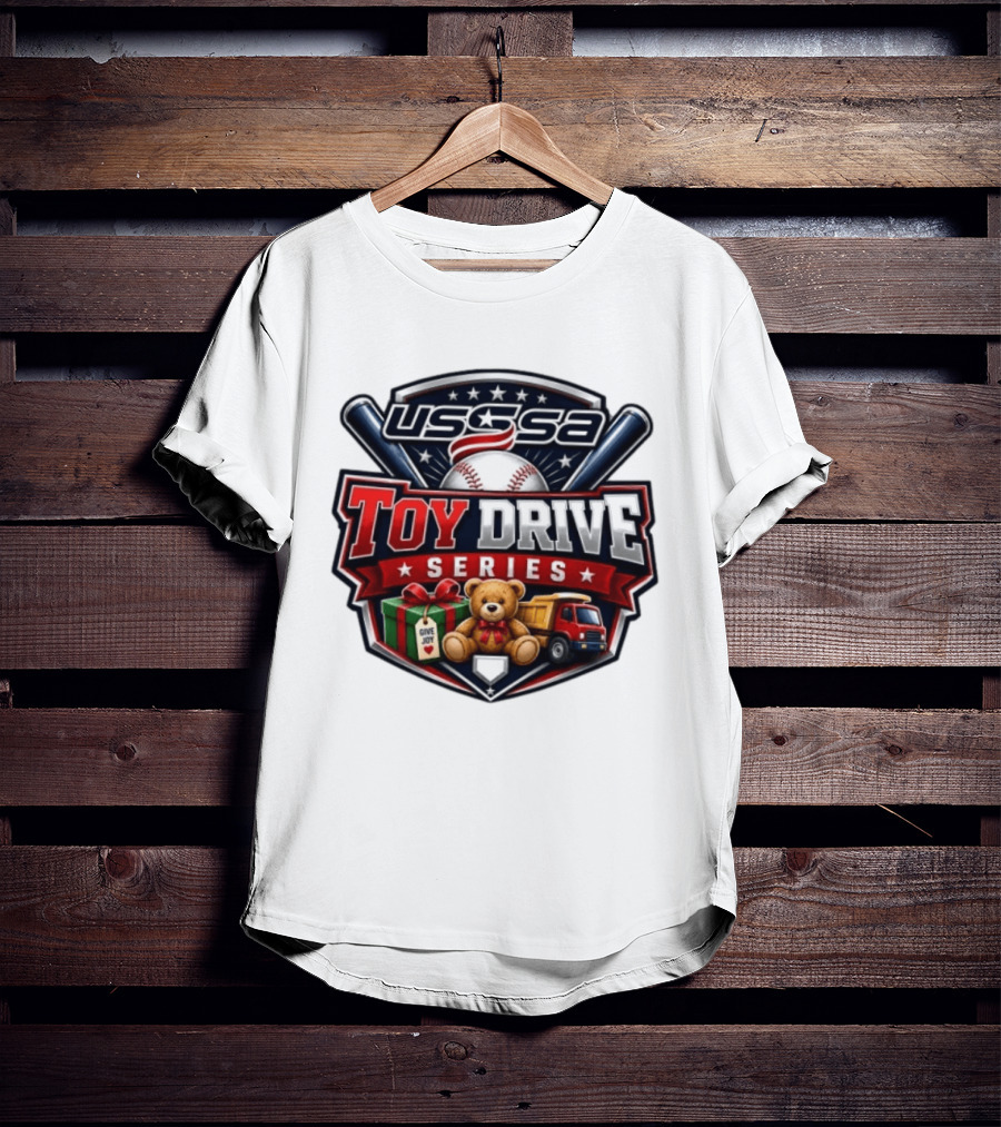 USSSA Toy Drive Series Teddy Bear Truck Give Joy Baseball Tournament T-Shirt