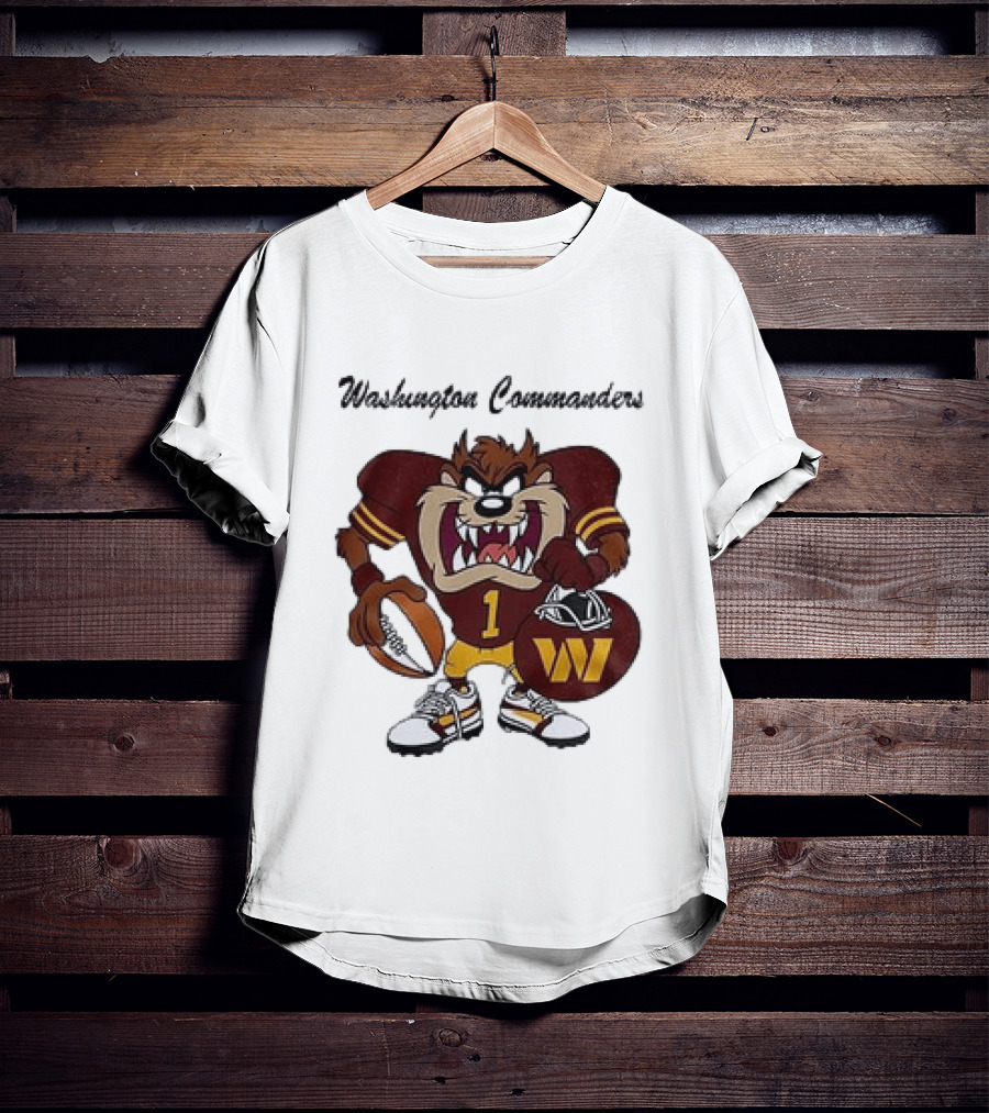 Washington Commanders Taz Looney Tunes Collaboration Football Fan Gear T-Shirt