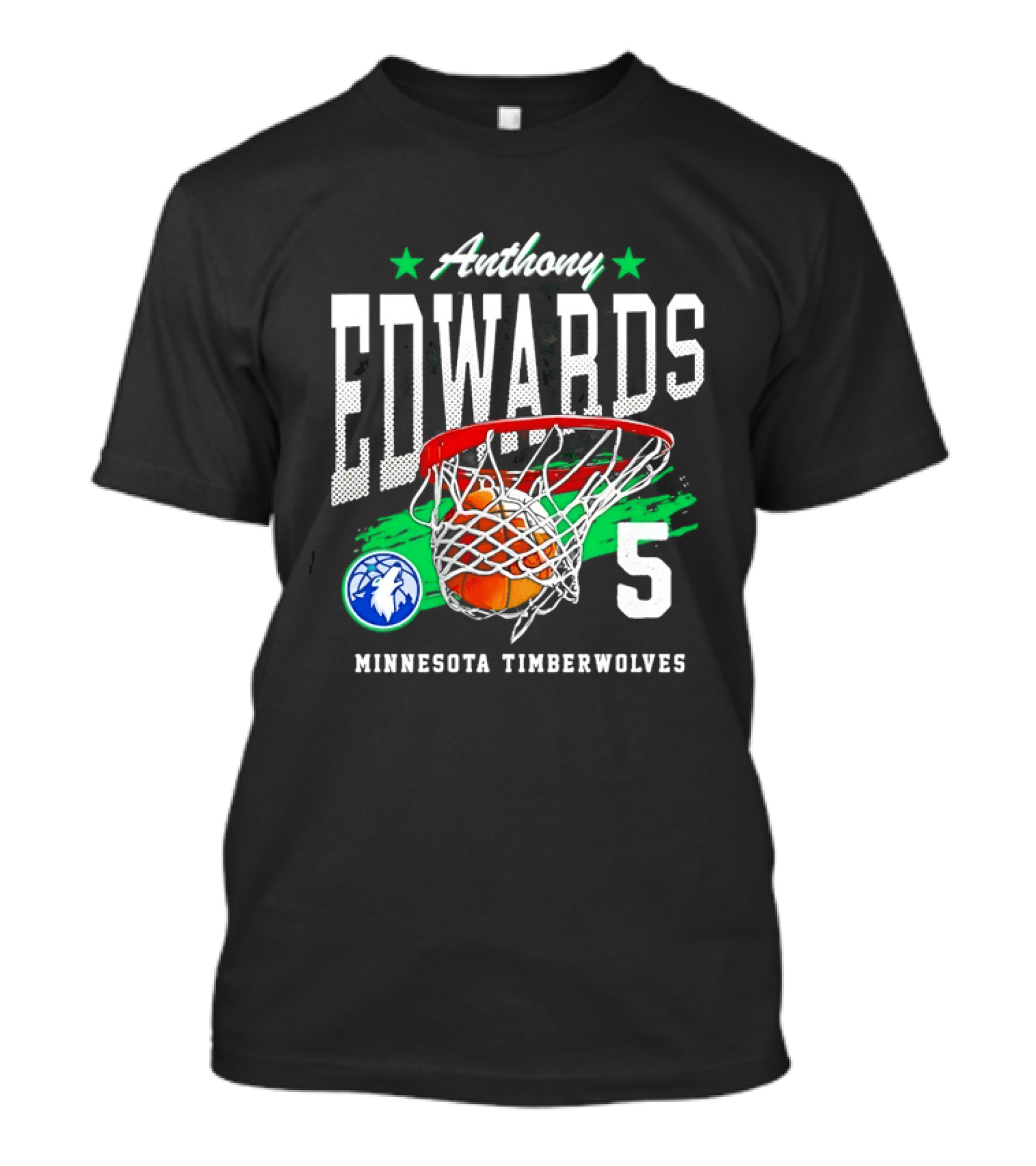 Anthony Edwards 5 Minnesota Timberwolves Basketball Net And Hoop T-Shirt