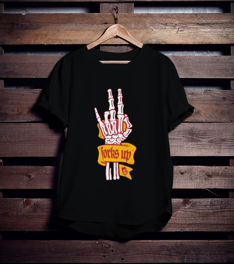 Arizona State Sun Devils Forks Up Skeleton Hand Fan Gear T-Shirt