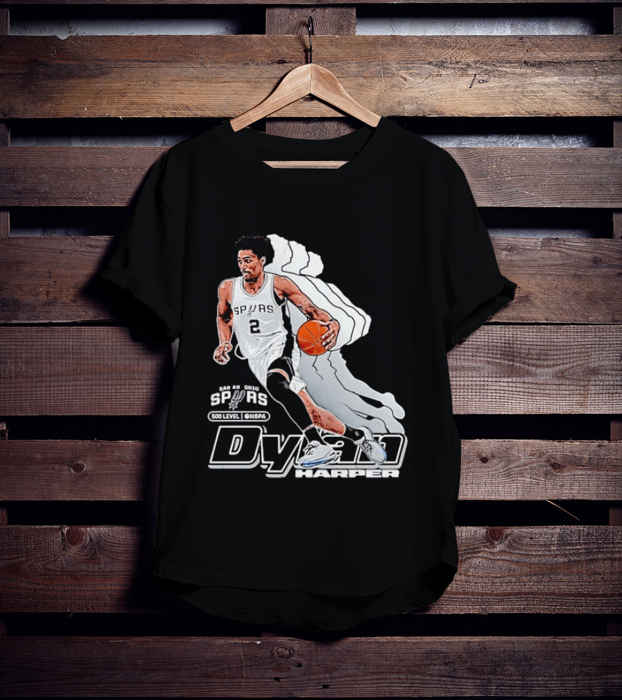 Dylan Harper Number 2 San Antonio Spurs NBA 500 Level @NBPA T-Shirt