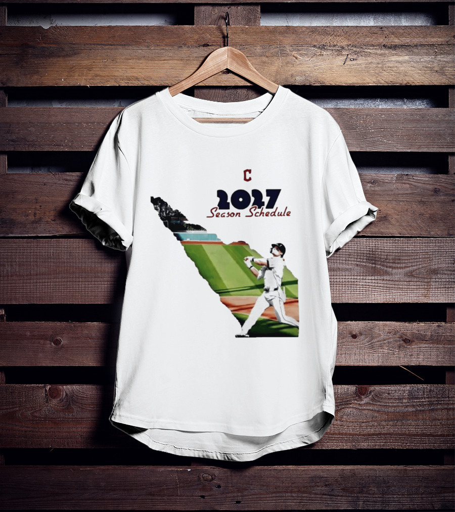 Cleveland Baseball 2027 Season Schedule Batter Action T-Shirt
