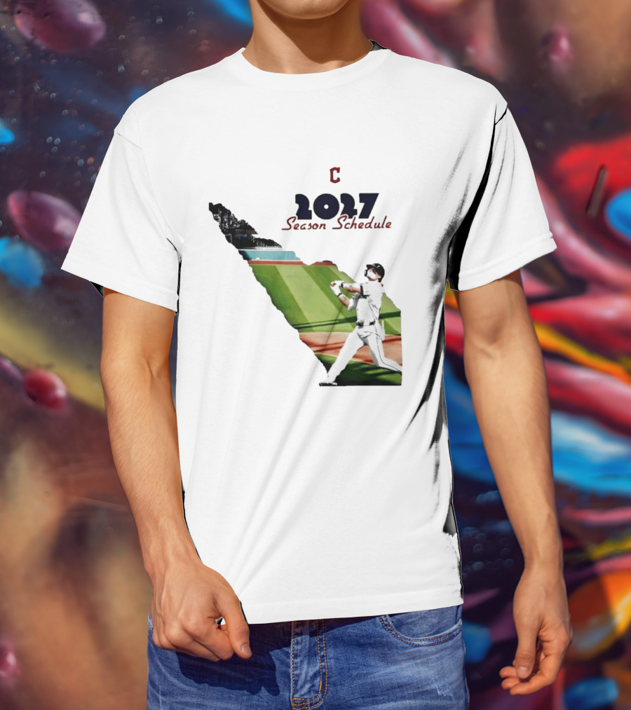 Cleveland Baseball 2027 Season Schedule Batter Action T-Shirt