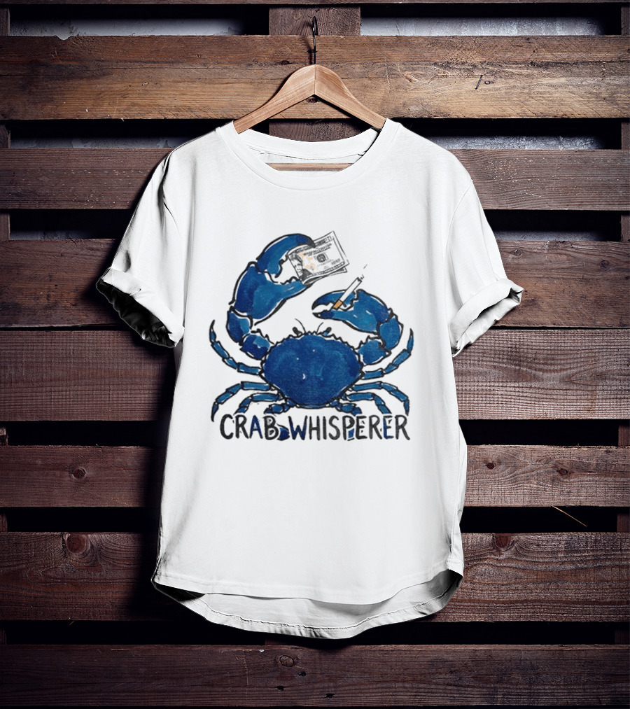 Crab Whisperer Blue Crab Holding Paintbrush Meme T-Shirt