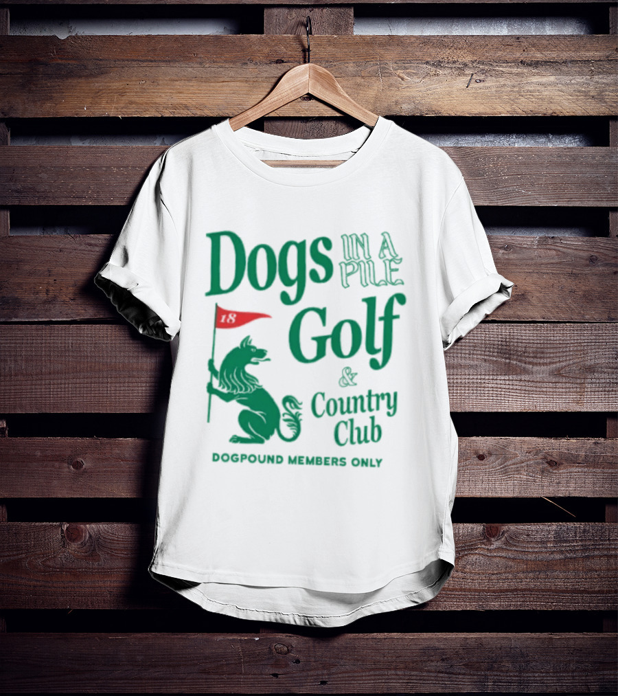 Dogs In A Pile Golf And Country Club Doghouse Wherever Cozy T-Shirt