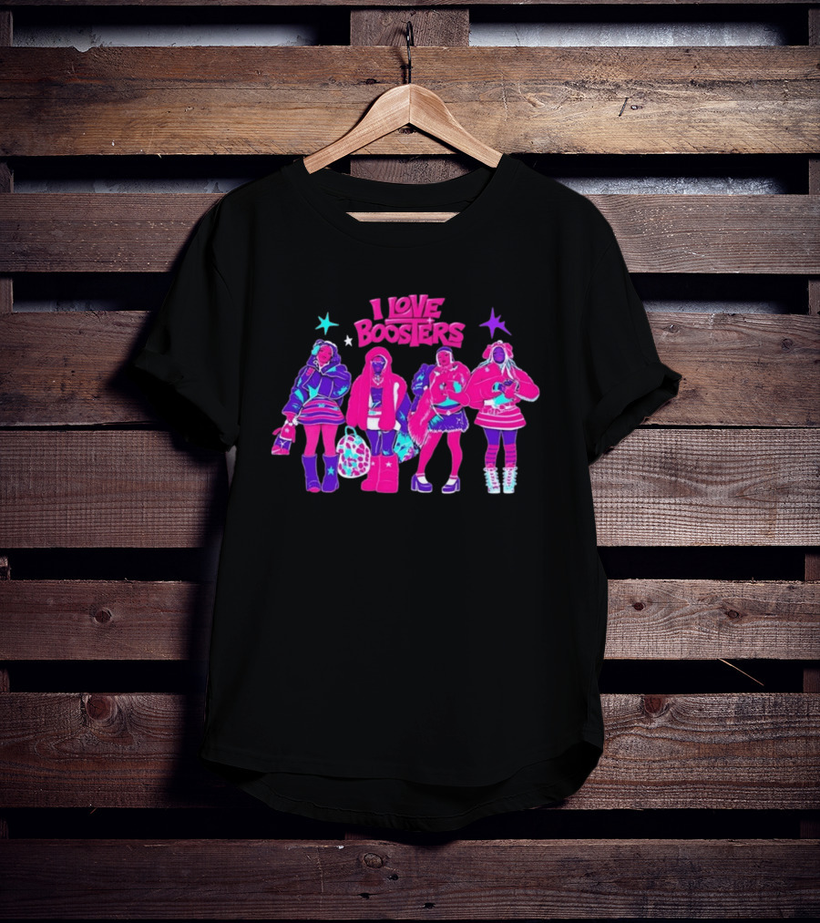 I Love Boosters Y2K Aesthetic Fashion Streetwear Style Colorful Retro Outfits T-Shirt