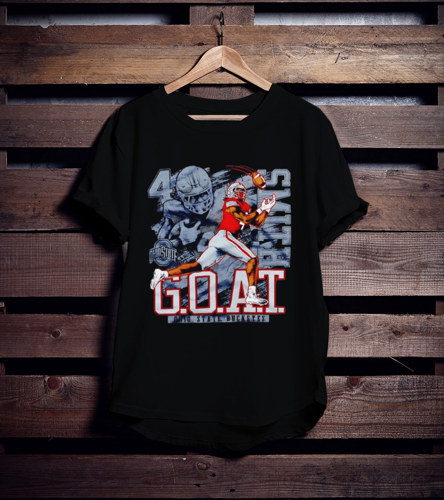 Ohio State Buckeyes G.O.A.T Jaxon Smith Njigba Football 4 T-Shirt