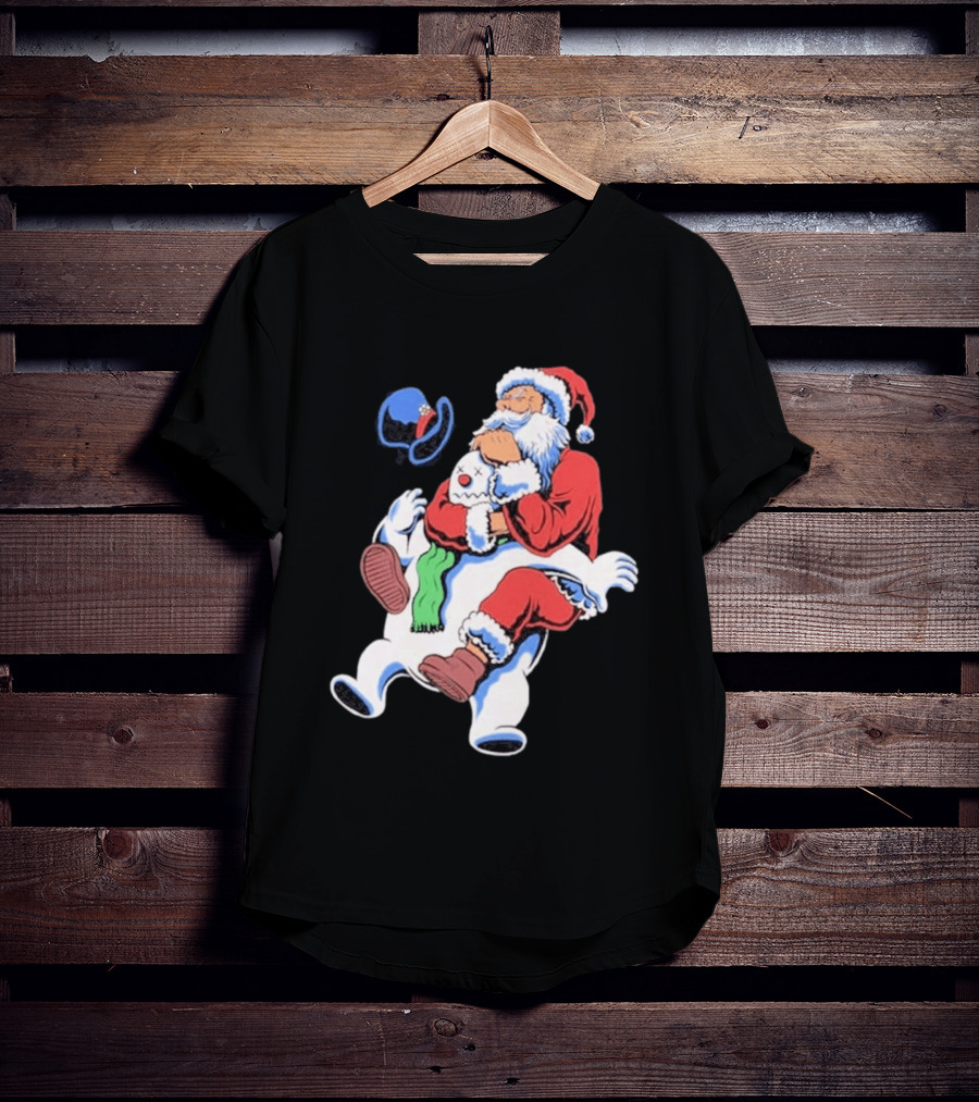 Jiu Jitsu Santa Rear Naked Choke Snowman Christmas T-Shirt