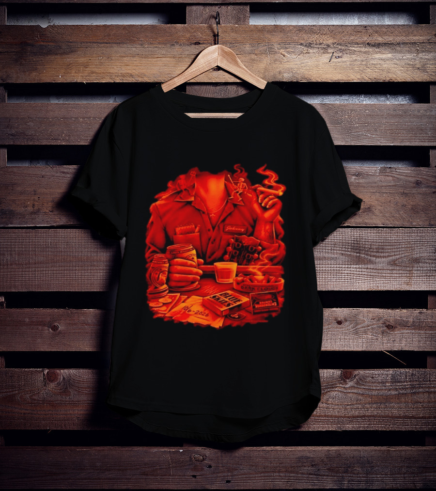 Johnny St Louis Missouri 10 6 2026 Dark Clouds Blue Skies Cigar Whiskey Guitar T-Shirt