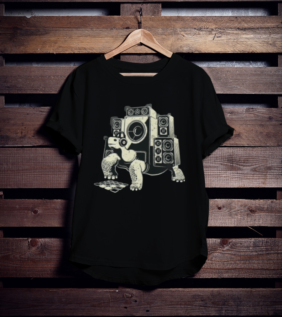 Turtle Wearing Headphones With Surround Sound Speakers T-Shirt
