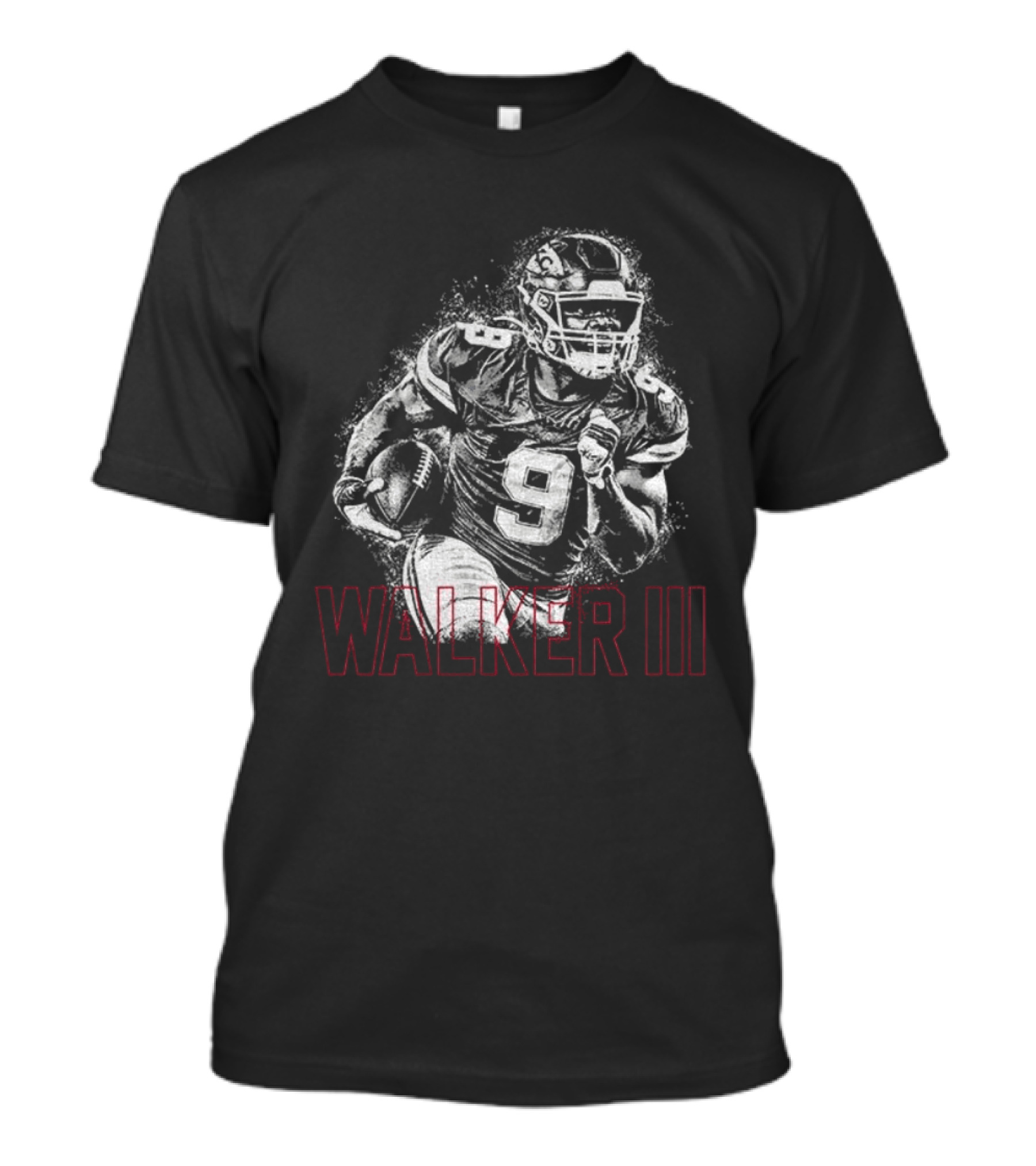 Walker III Halftone Kenneth Walker Red Kingdom Football T-Shirt