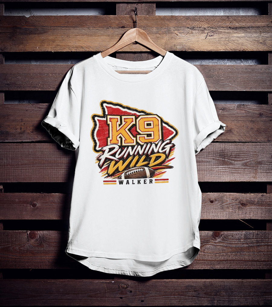 Walker K9 Running Wild Football Kansas City Sports Gameday T-Shirt