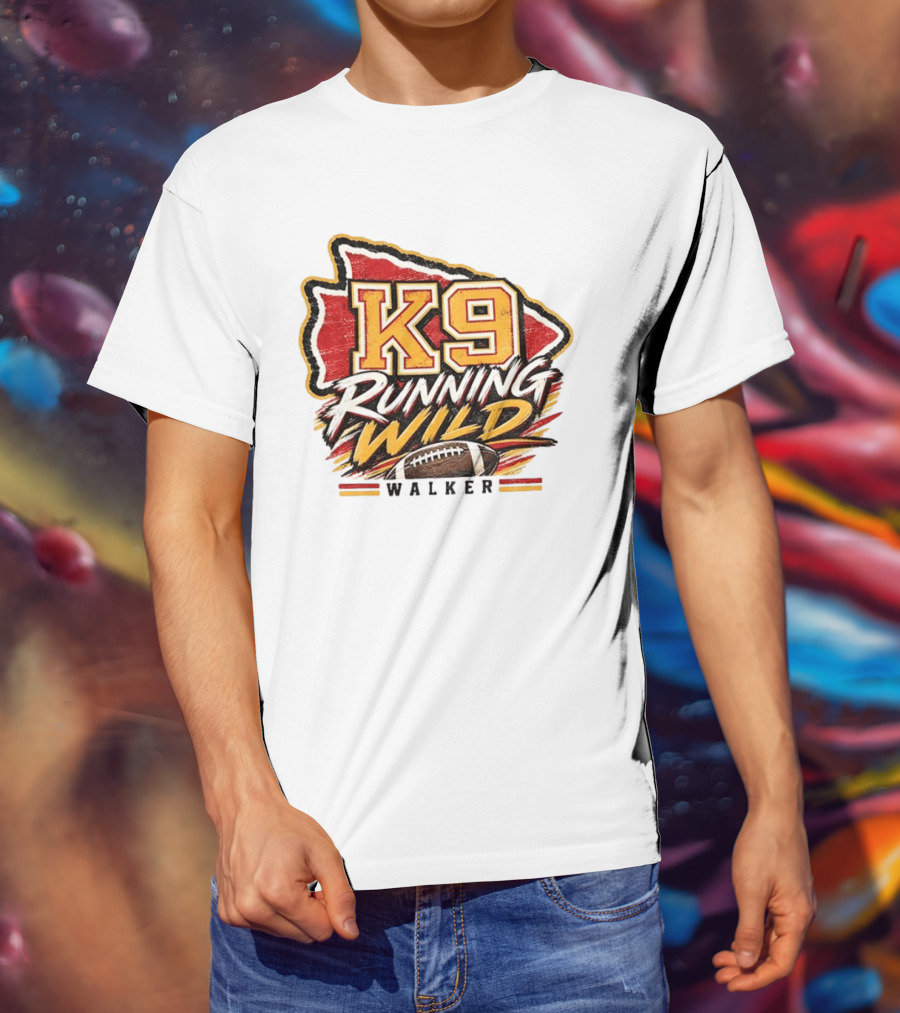 Walker K9 Running Wild Football Kansas City Sports Gameday T-Shirt