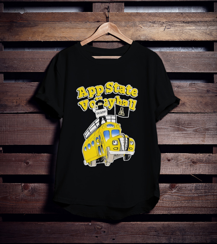 App State Volleyball Go App Mountaineers Bus Adventure T-Shirt