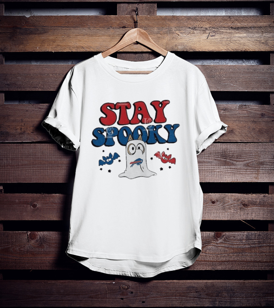 Buffalo Bills Bluey Halloween Stay Spooky Ghost Cartoon T-Shirt
