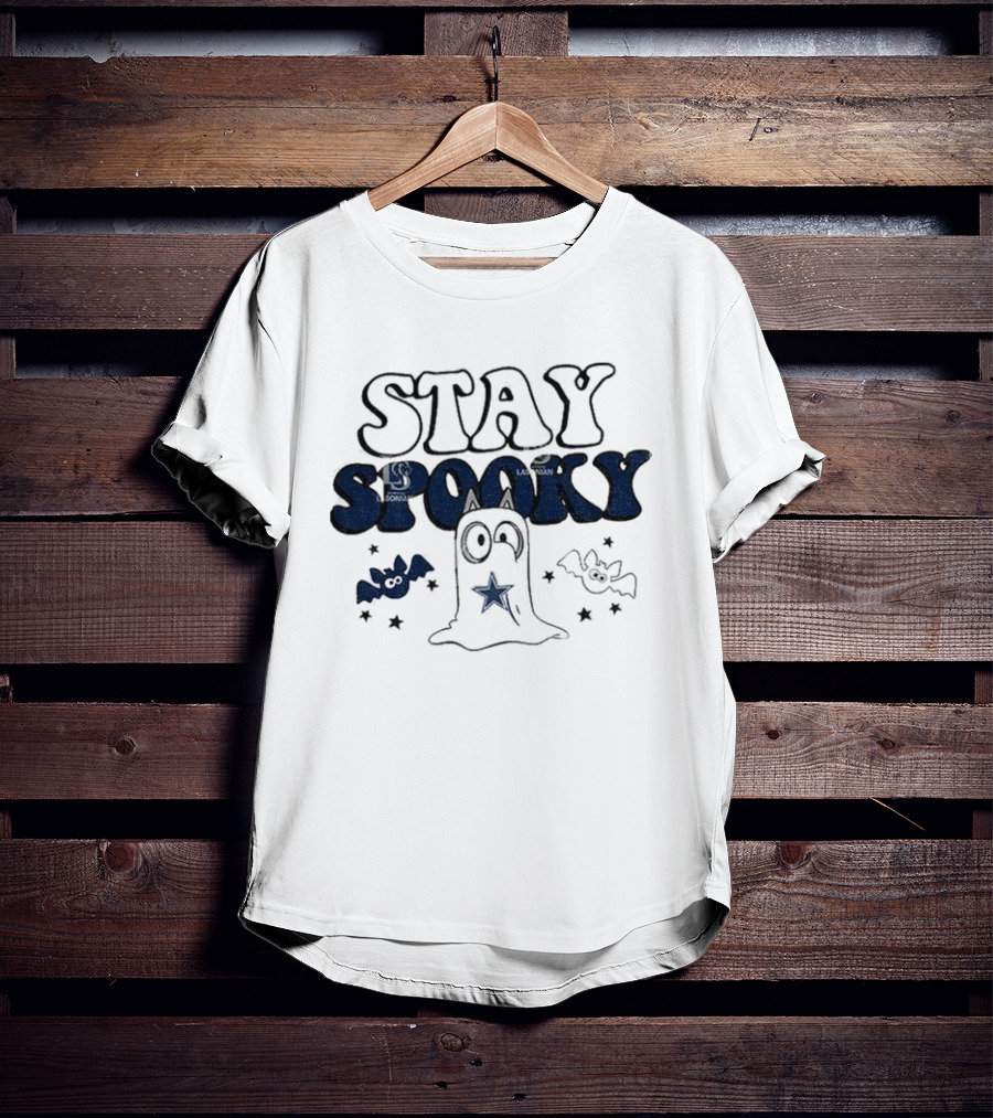 Dallas Cowboys Bluey Halloween Stay Spooky Ghost Bats Stars T-Shirt