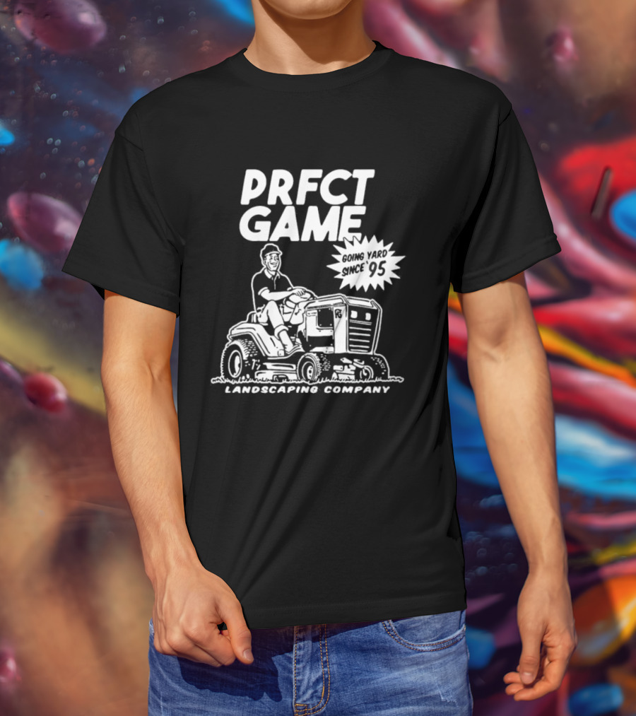 PRFCT Game Landscaping Company Going Yard Since '95 Vintage Mower T-Shirt