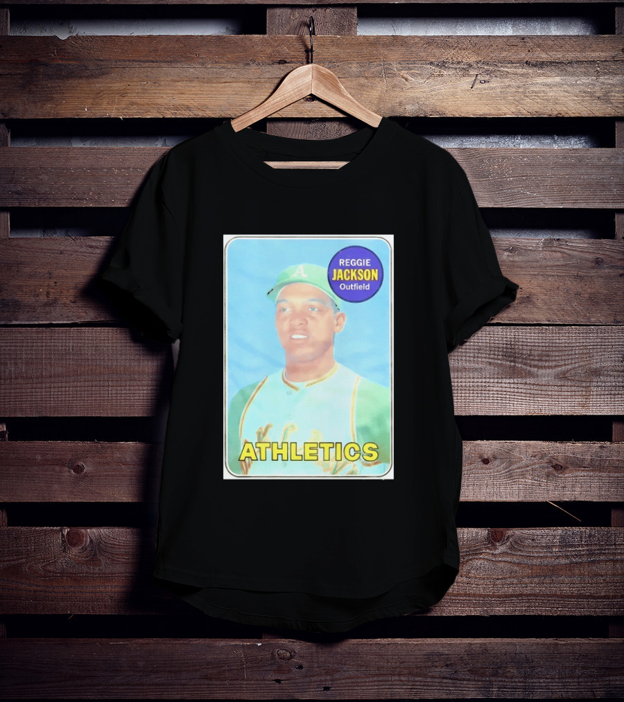 Reggie Jackson Athletics Outfield Baseball Card Oakland A's Player T-Shirt