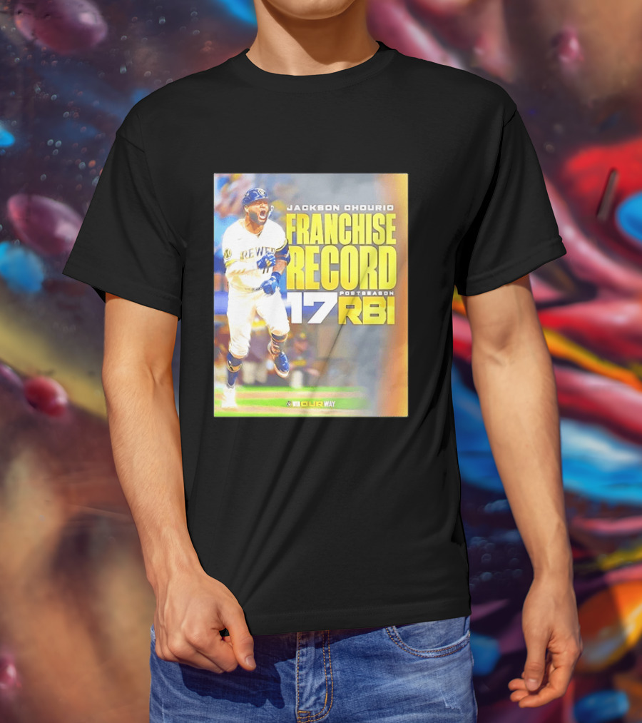 Jackson Chourio Franchise Record 17 RBI Postseason Milwaukee Brewers T-Shirt