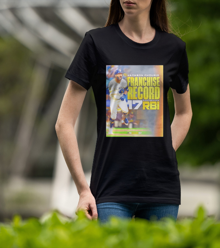 Jackson Chourio Franchise Record 17 RBI Postseason Milwaukee Brewers T-Shirt