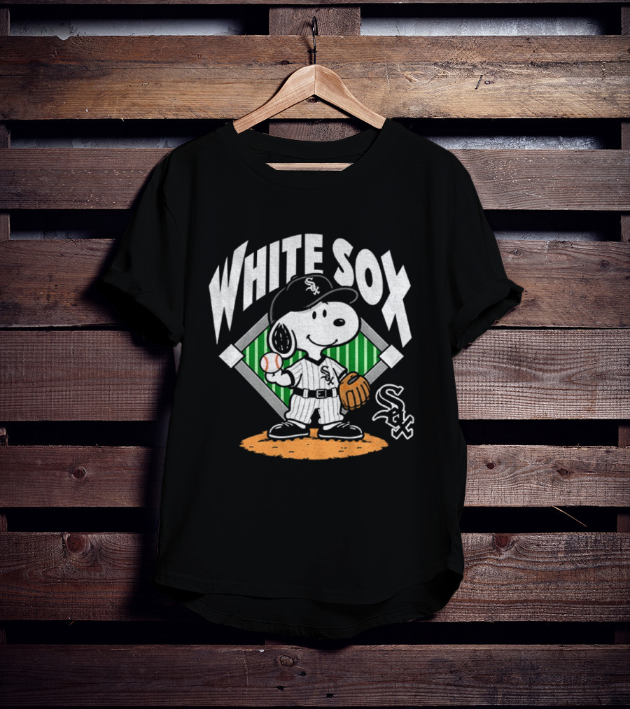 Snoopy Baseball White Sox October Chicago MLB T-Shirt