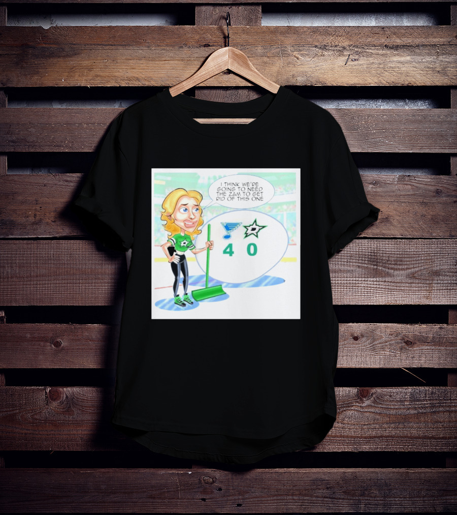 St Louis Blues Vs Dallas Stars Hockey 4 0 Cartoon With Humor And Zamboni Joke T-Shirt