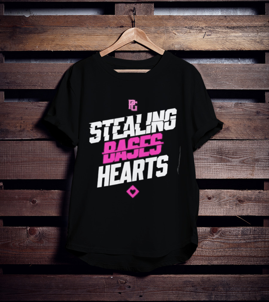 Stealing Bases Hearts Performance Pink Diamond T-Shirt