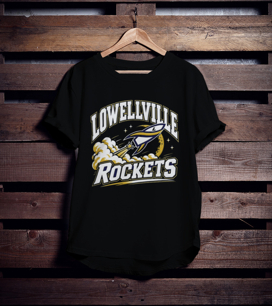 Lowellville Rockets Rocket Ship Launching NCAA Team Spirit T-Shirt