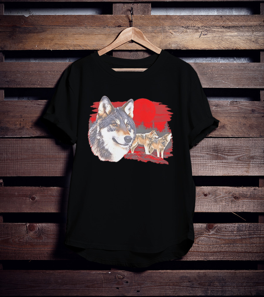 Wolf Pack Under A Moon Wolves Wildlife T-Shirt