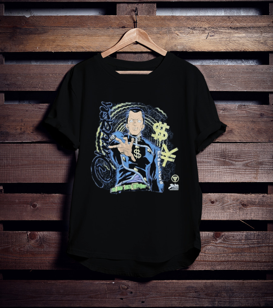 Okuyasu Nijimura JoJo's Bizarre Adventure Dollar Yen Symbols Vortex Spiral T-Shirt