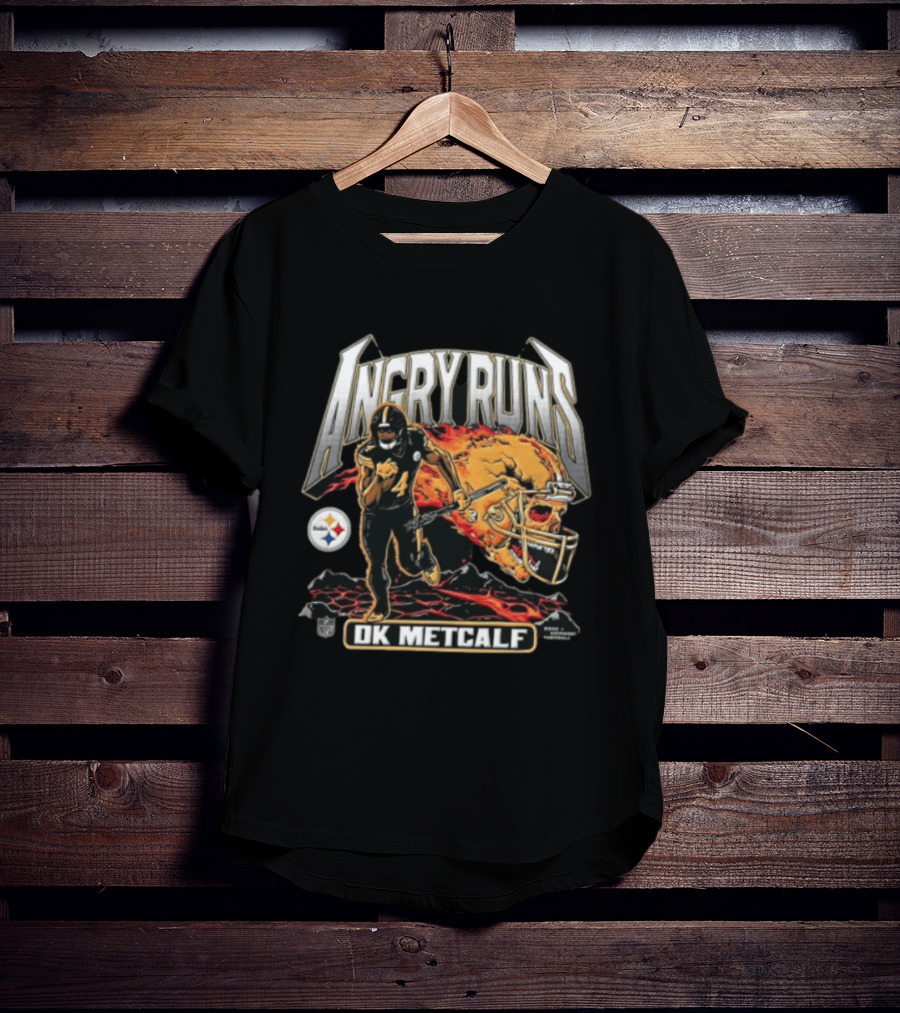 Pittsburgh Steelers Angry Runs DK Metcalf Football NFL Player T-Shirt