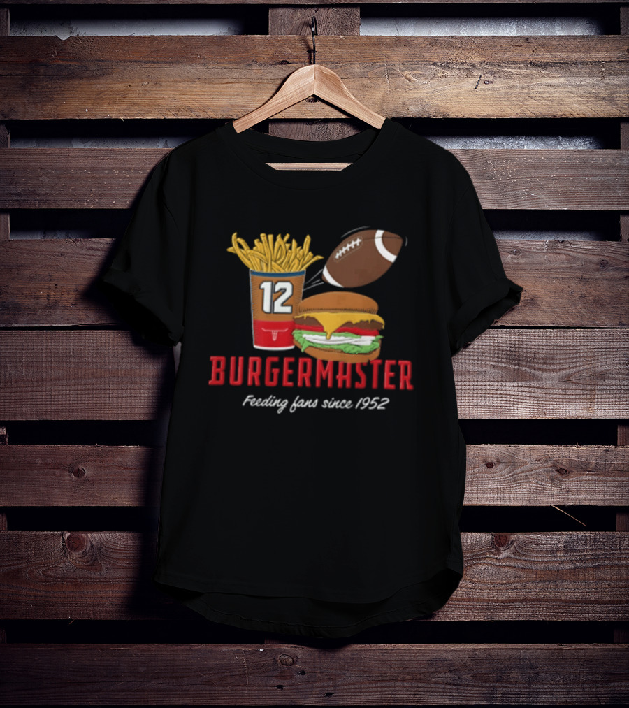 Burgermaster Feeding Fans Since 1952 French Fries Burger Football 12 T-Shirt