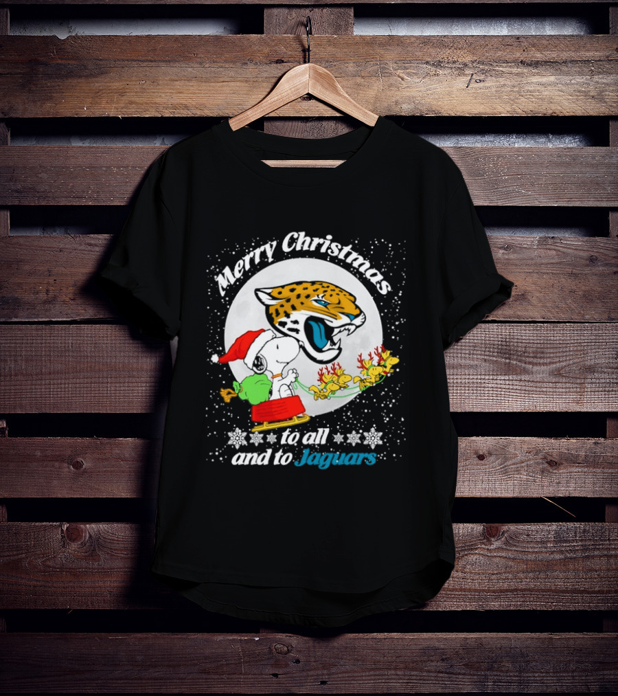 Merry Christmas Snoopy To All And To Jaguars T-Shirt