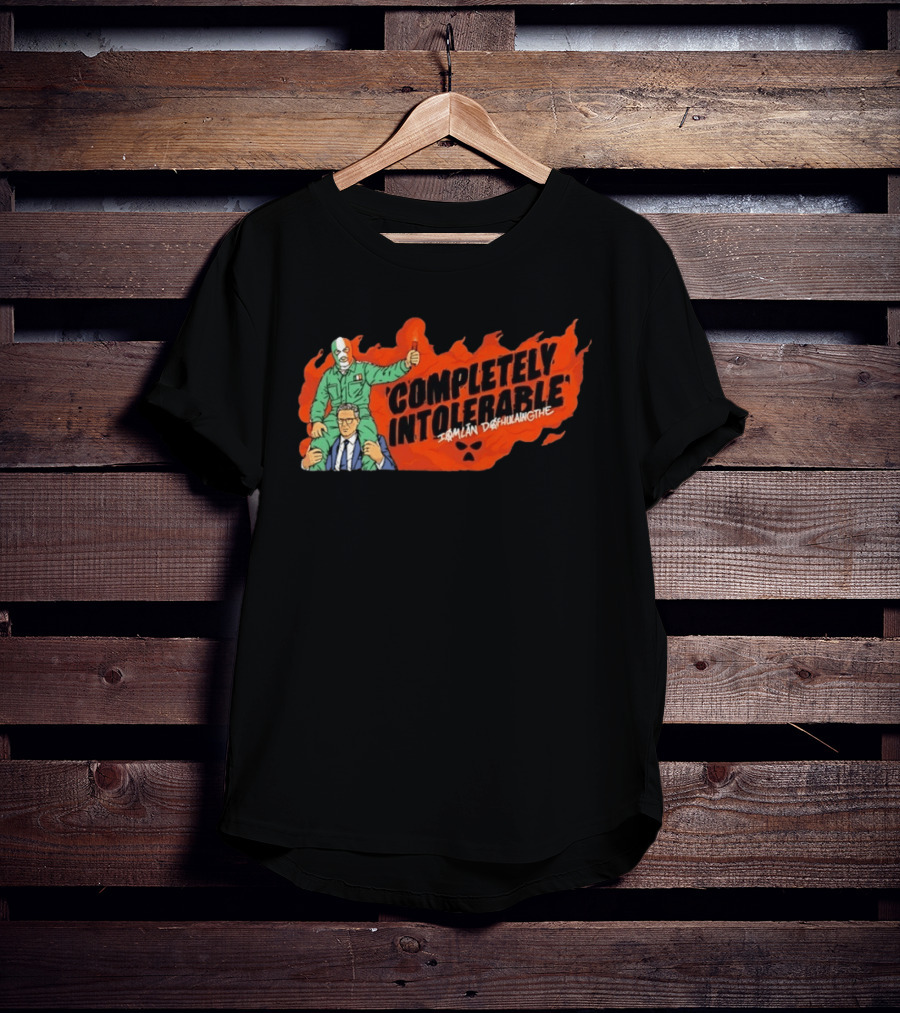 Completely Intolerable Iømlán Døfhulaingthe Flame Background Masked Man Suit And Tie T-Shirt