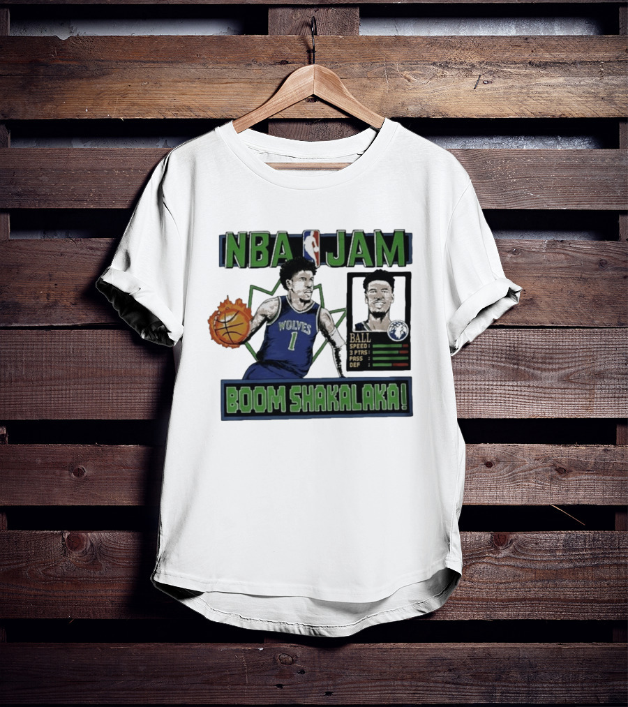 NBA Jam Minnesota Timberwolves Wolves Ball Boom Shakalaka T-Shirt