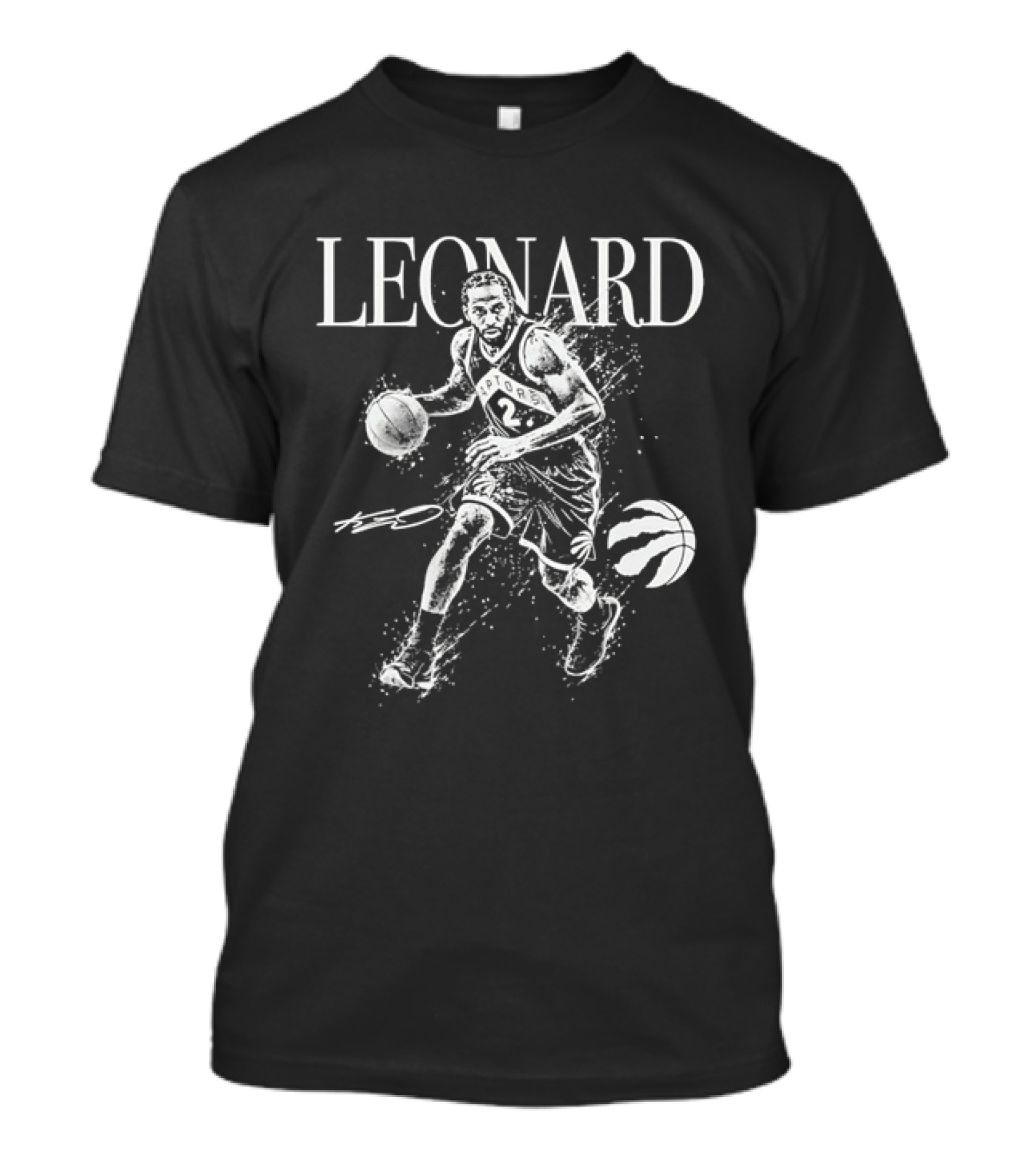 Kawhi Leonard Number 2 Toronto Raptors NBA Basketball Splatter T-Shirt