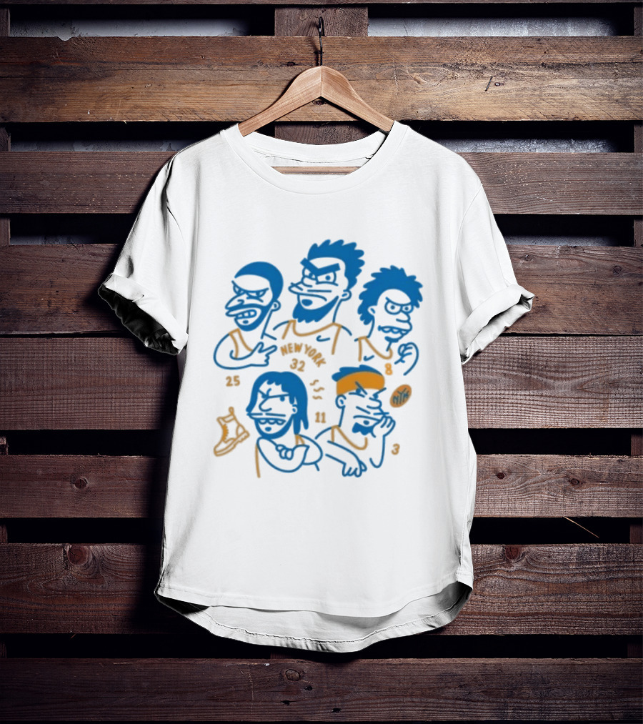 New York Knicks Cartoon 25 30 23 11 NBA Basketball Players T-Shirt