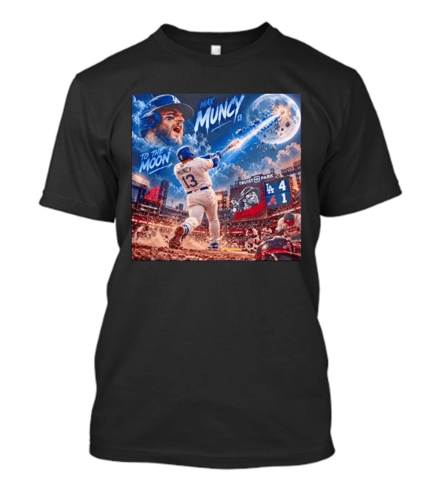 Max Muncy Home Run Los Angeles Dodgers To The Moon Truist Park T-Shirt