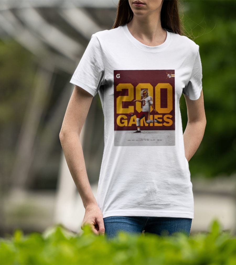 200 Games Tress Way 200 Games Club Washington Commanders T-Shirt