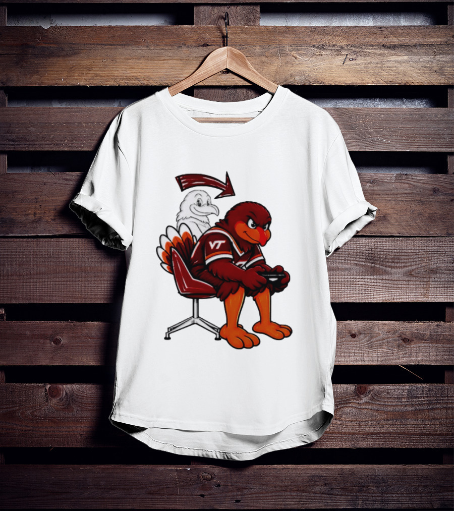Virginia Tech Hokies Turkey Playing Video Game NCAAF Team Spirit T-Shirt
