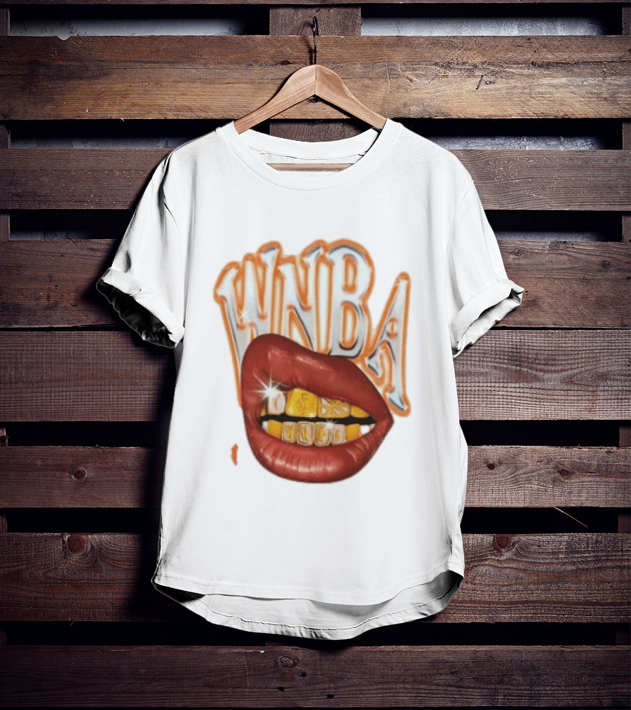 WNBA Lips Gold Grillz Basketball T-Shirt