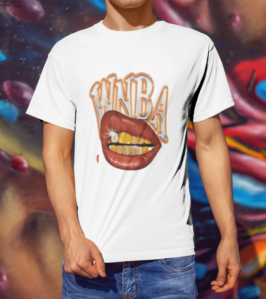 WNBA Lips Gold Grillz Basketball T-Shirt