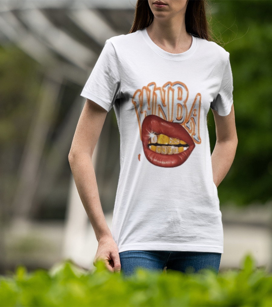 WNBA Lips Gold Grillz Basketball T-Shirt