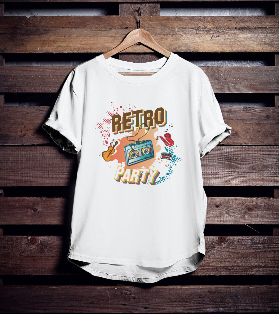Retro Party Cassette Music T-Shirt