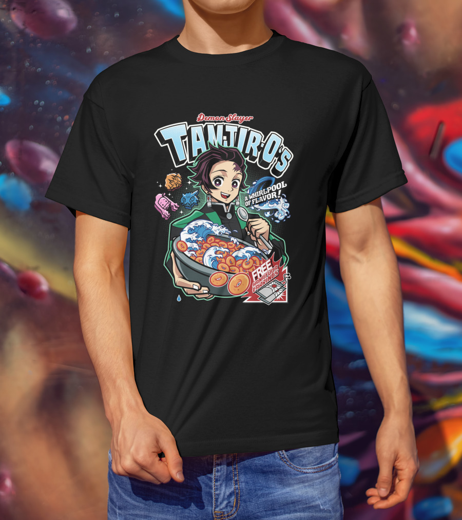 Demon Slayer Tanjiro Kamado A Whirlpool Of Flavor Free Nezuko Charms T-Shirt